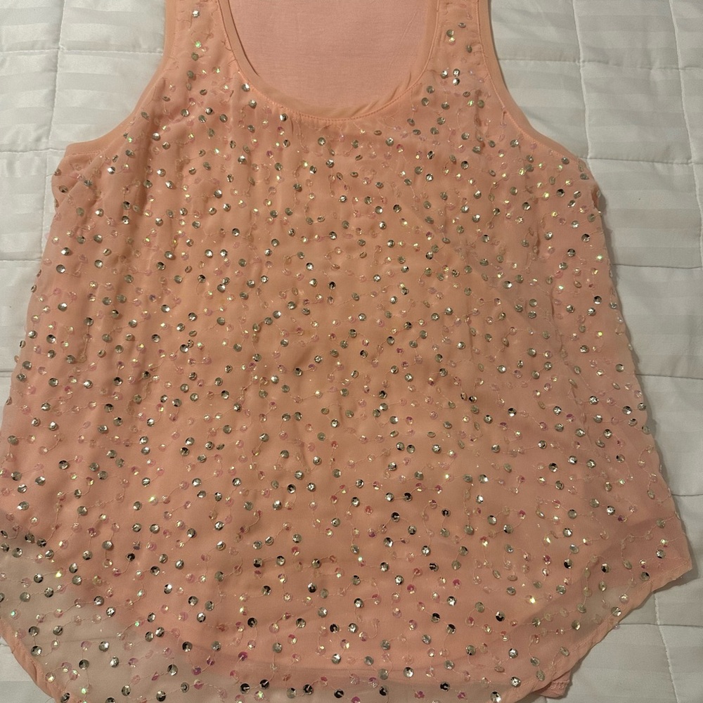 Candies pink sequins tank top